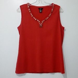Haggard red sleeveless top